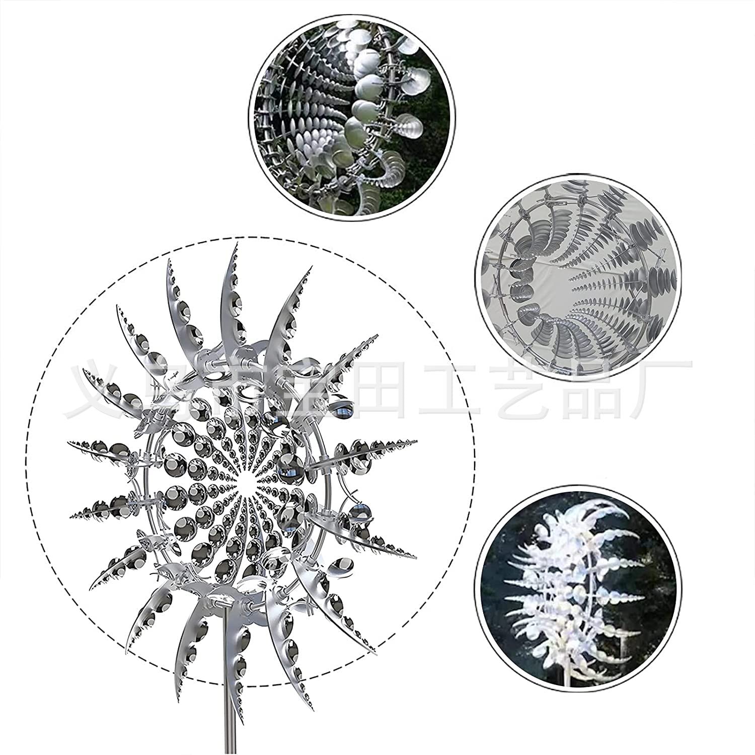 Unique Magical Metal Windmill - Wind Powered Kinetic Sculpture & Solar Wind Spinner for Yard, Garden & Patio Decor | Outdoor Wind Catcher for Lawn, Backyard & Landscape Decoration