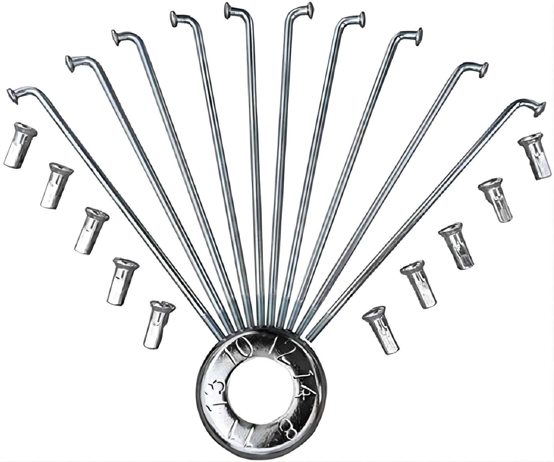 12G Electric Bicycle Spokes - 40Pcs 70-305mm J Bend Steel E-Bike Wheel Spokes with Nipples | Replacement Spokes for Bike Repair & Maintenance | Perfect for Mountain Bikes, Road Bikes and Commuter E-Bikes