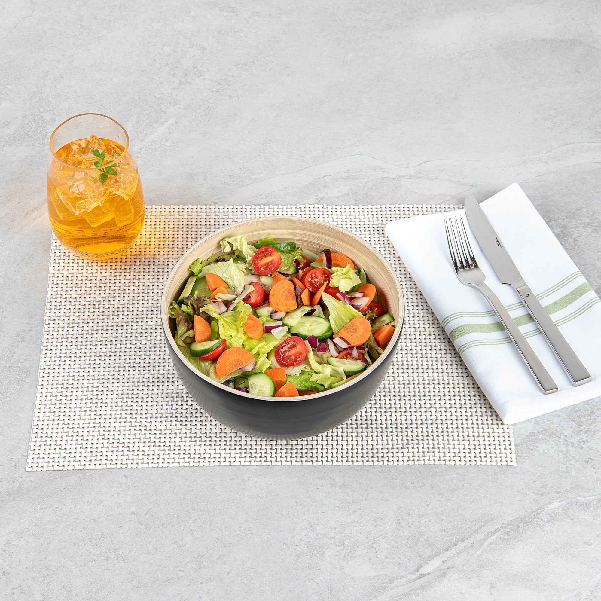 Bambuddha 15 oz Round Black Spun Bamboo Small Salad Bowl - 7.75 x 7.75 x 4 Inches - Eco-Friendly & Lightweight - Perfect for Salads, Snacks, Cereal & Home Decor - 1 Count Box