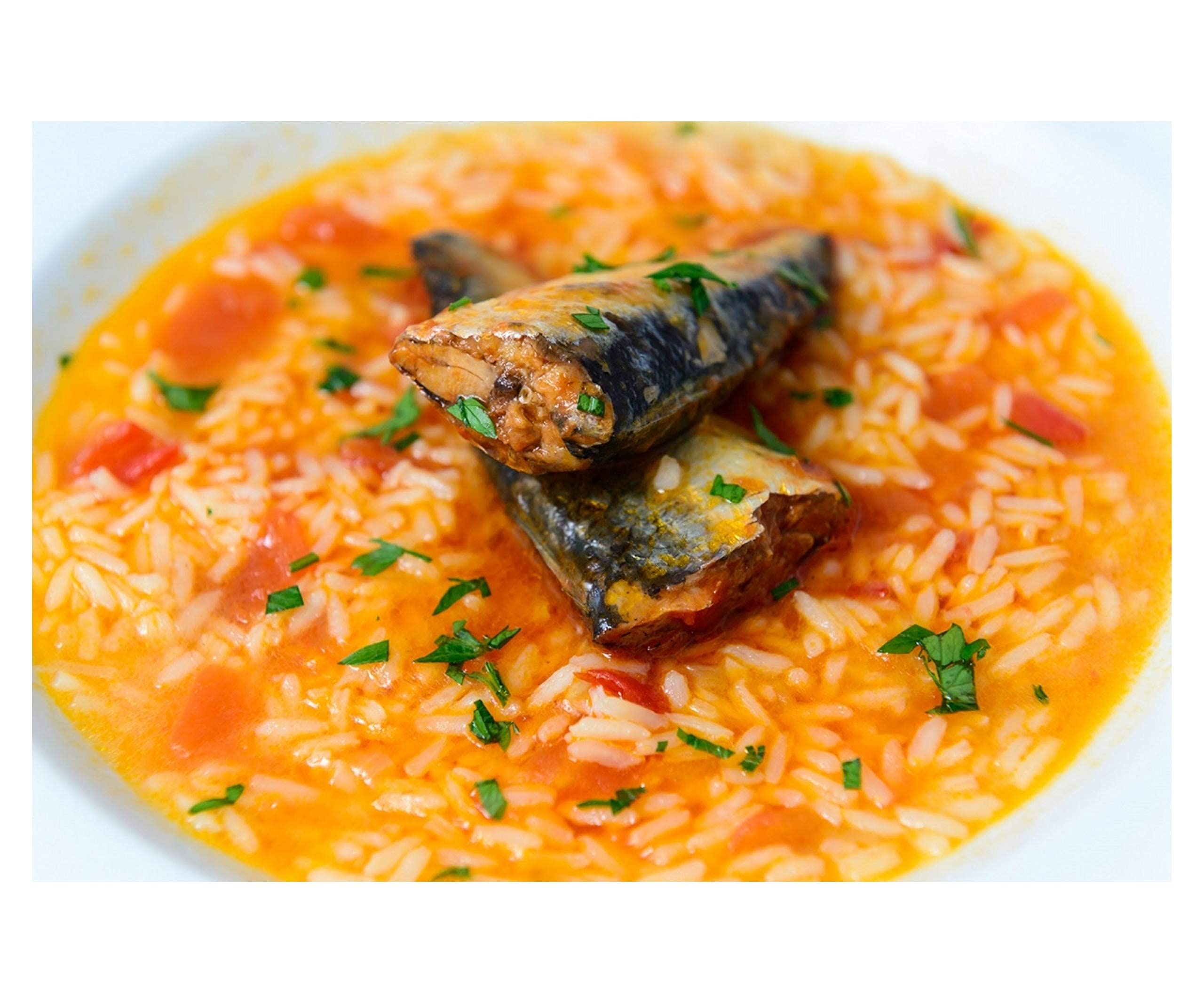 Premium Pinhais Spiced Sardines in Tomato Sauce - 4.4oz Canned Fish (Pack of 4) with 4 Intfeast Mints - High Protein Snack for Keto, Paleo & Mediterranean Diet - Perfect for Lunch Box, Camping & Quick Meals