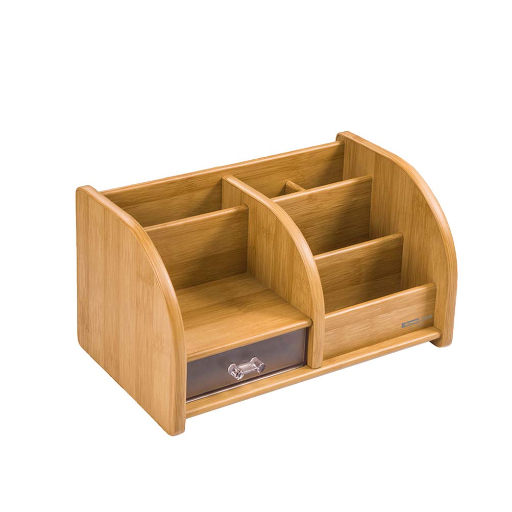 Premium Wooden Desk Organizer with Pen Holder & Paper Tray - All-in-One Office Supplies Storage for Pencils, Clips, Notes - Perfect for Home Office, Study Desk, and Workspace Organization (Style 1)
