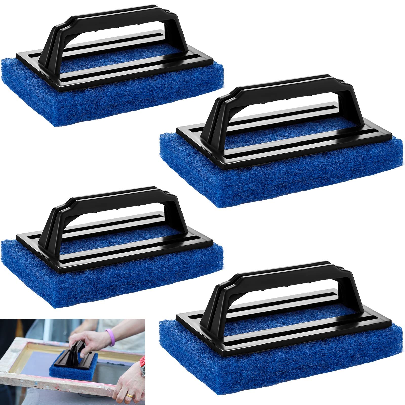 4Pcs Screen Cleaning Brushes - Ink Remover Scrub Pads for Silkscreen Printing & Degreasing
