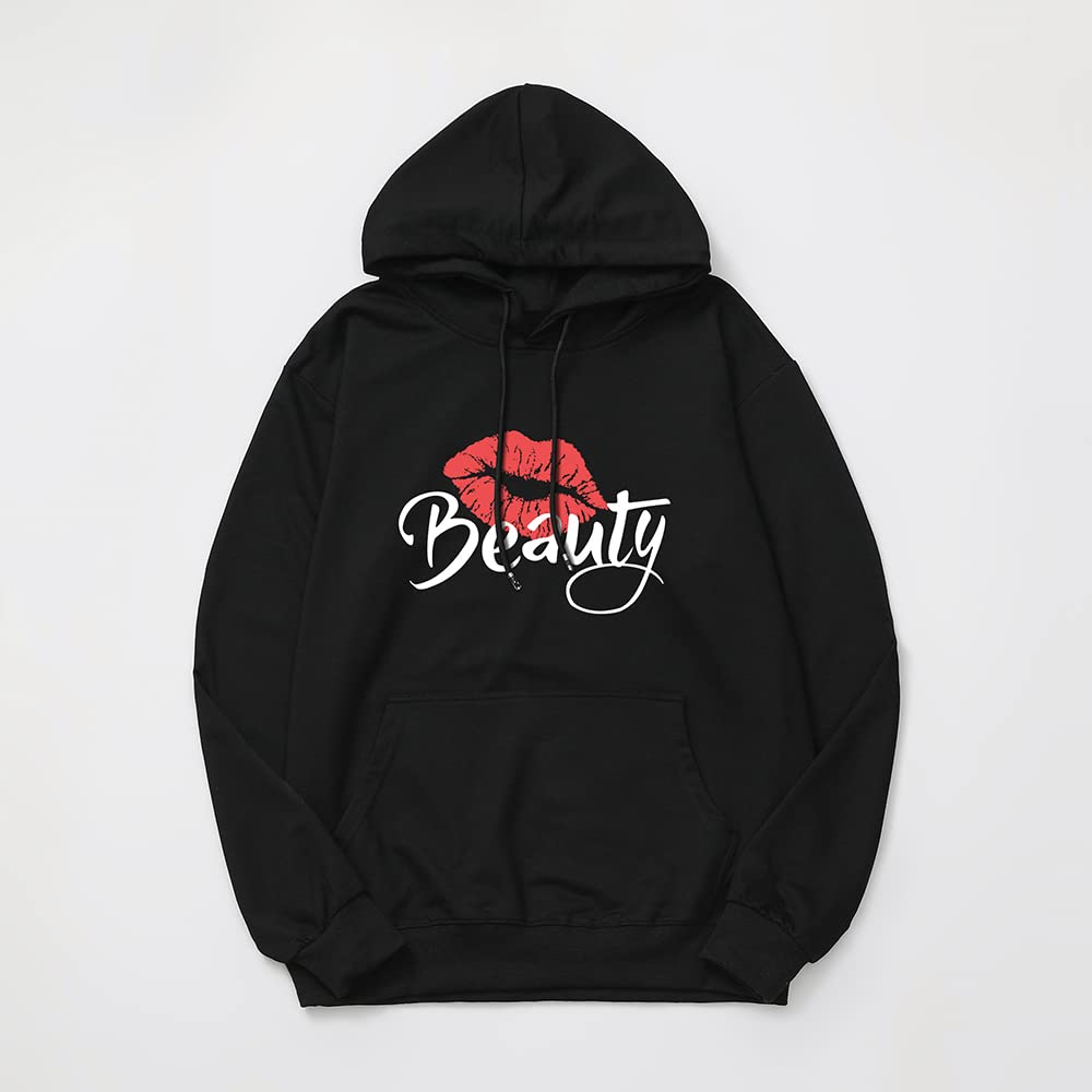 Beast Beauty Matching Couple Hoodie - 100% Cotton Unisex Pullover Sweatshirt for Him & Her - Perfect for Valentine's Day Gifts, Anniversary Dates and Casual Couple Outfits