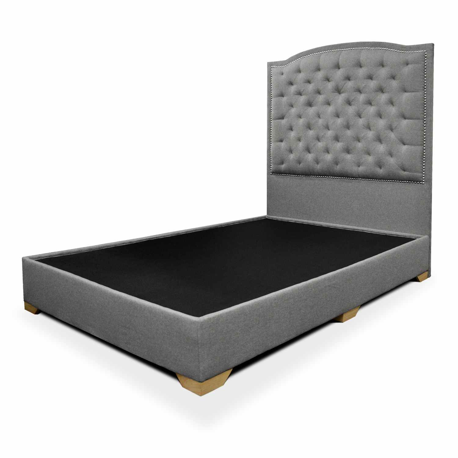 Lawrence Gray Bed Base 120x30cm for Semi-Double Mattress 120x190cm with Headboard - Perfect for Small Bedrooms, Guest Rooms & Modern Home Decor