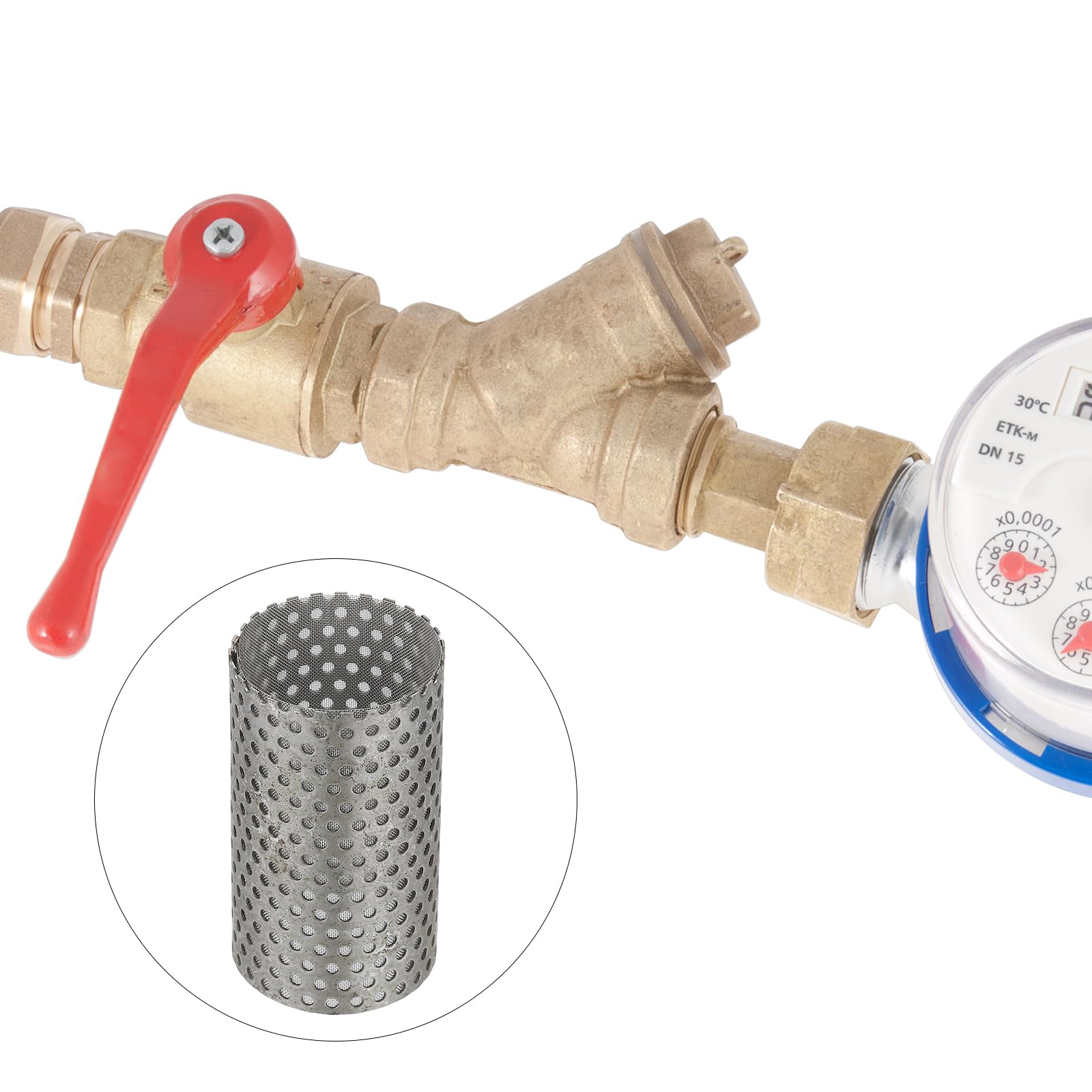 2 Pack 35mm OD 304 Stainless Steel Y Strainer - 80 Mesh Double Layer Filter Screen for Water, Oil, and Debris Separation - Ideal for Industrial Pumps, Plumbing, and Fluid Filtration Systems