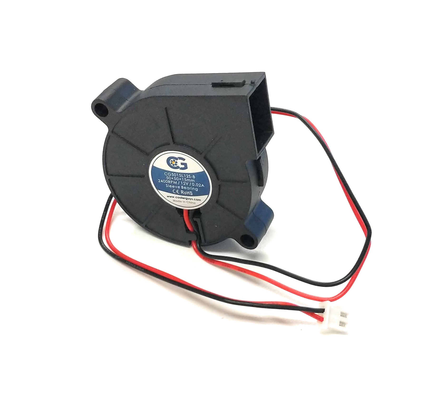 Coolerguys 50mm (50x50x15mm) 12VDC 2-Pin Small Cooling Blower Fan - High Speed Quiet PC Case Cooler for Computer, Gaming Rig, Electronics & DIY Projects
