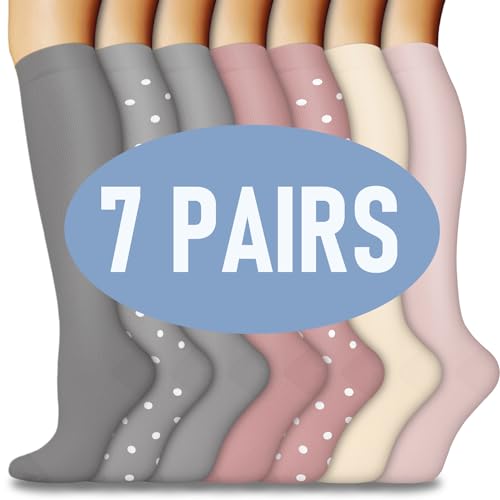 022-7 Pairs Gray/Pink/Dot