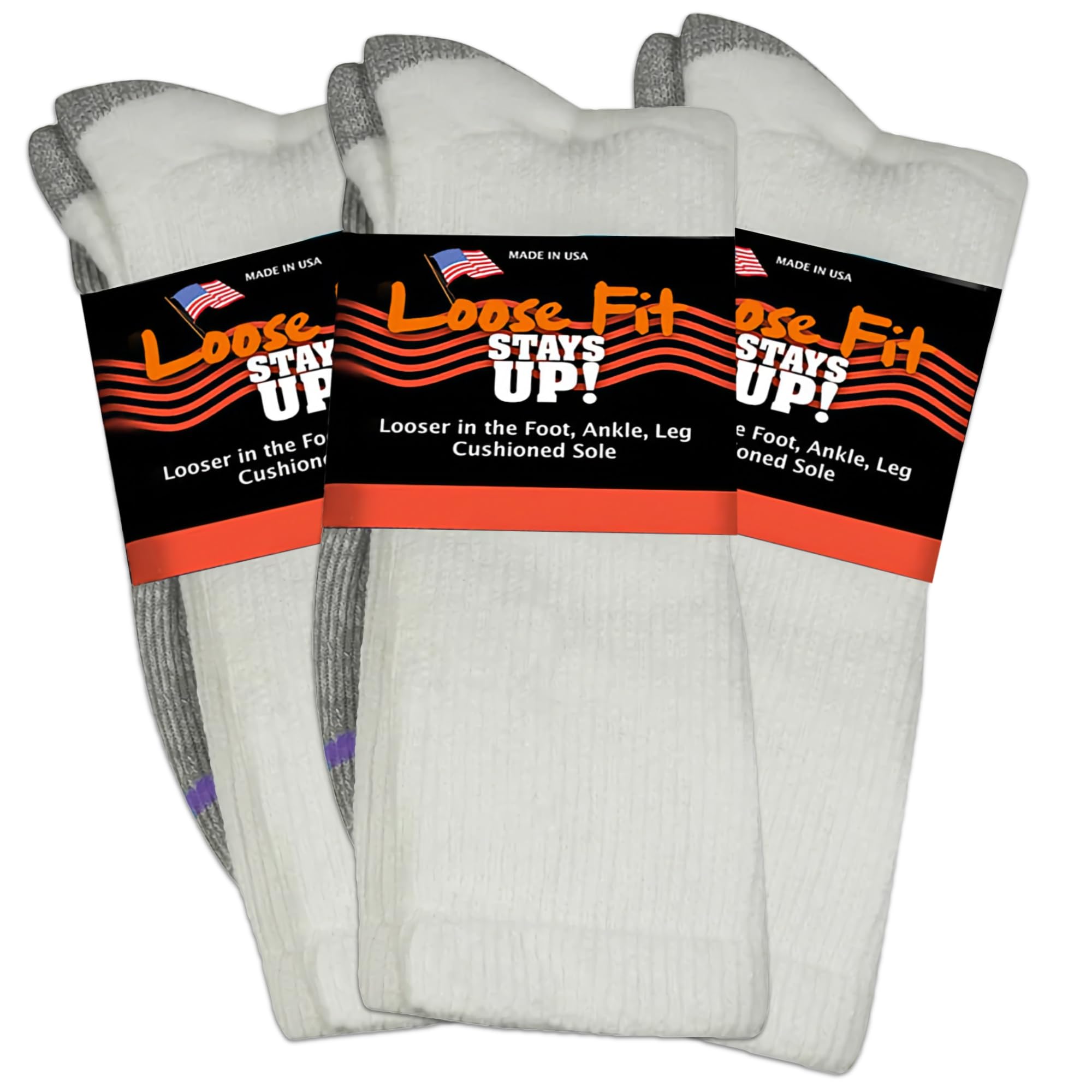 Premium Men's & Women's Casual Crew Socks 3-Pack - Soft Cushioned Sole Cotton Socks for Everyday Comfort - Made in USA (Ideal for Work, Gym & Daily Wear)