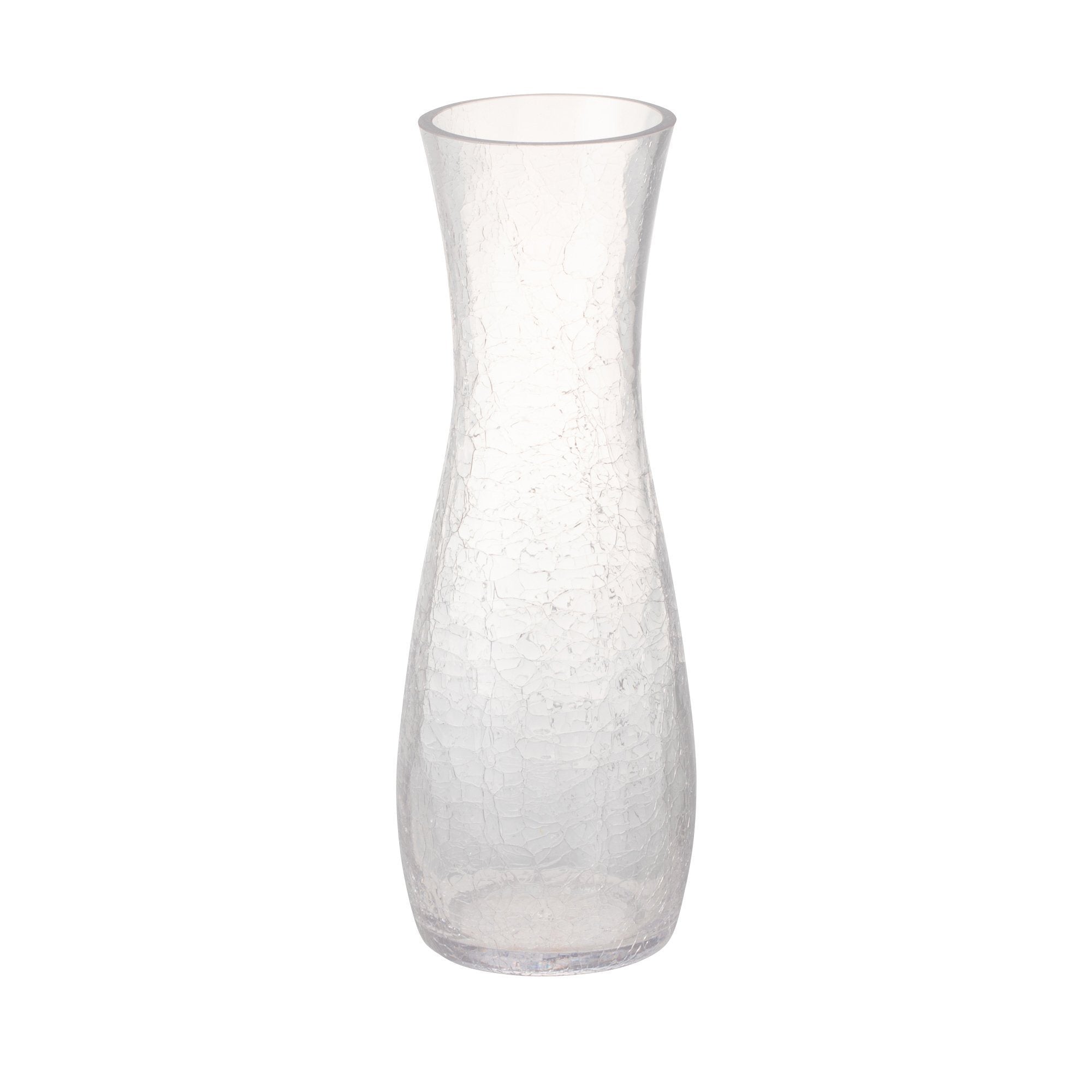 Large Clear Crackle Glass Flower Vase - Elegant Home Decor for Living Room, Dining Table & Wedding Centerpieces