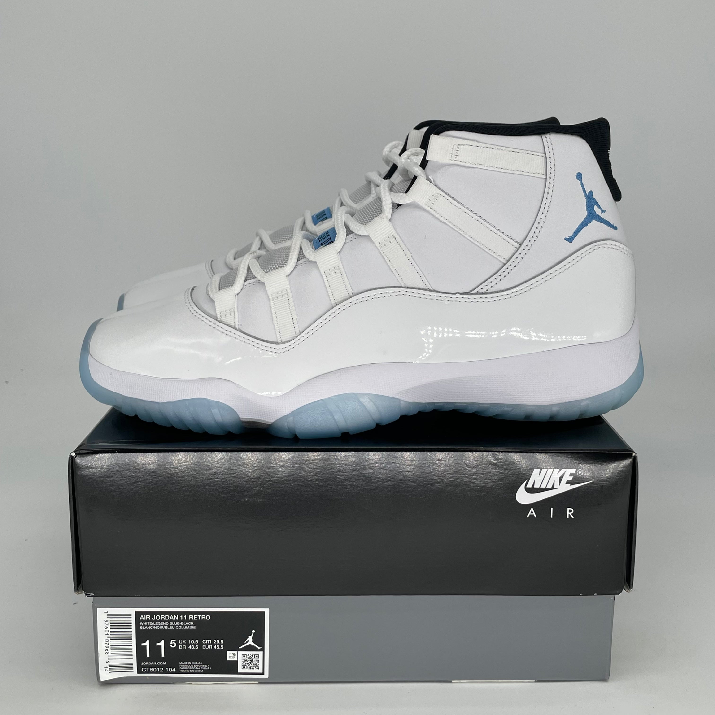 AIR JORDAN 11 LEGEND BLUE Men's Basketball Shoes Size 11.5 - White/Columbia Blue Retro Sneakers CT8012-104 | Perfect for Court Play, Streetwear & Sneaker Collectors
