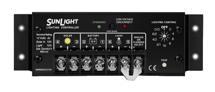 Morningstar SunLight 20A 12V Solar Charge Controller with Lighting Control | SL 20L 12V | Ideal for Off-Grid Solar Systems, RVs, Boats & Remote Power Applications