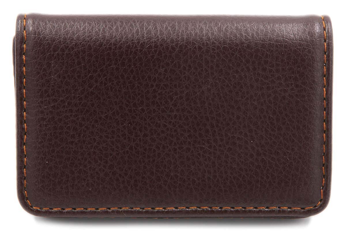 RFID Blocking Wallet for Men & Women - Slim Minimalist Leather Business Credit Card Holder with Magnetic Closure - Small & Compact (Coffee Brown) - Perfect for Travel, Work & Everyday Use