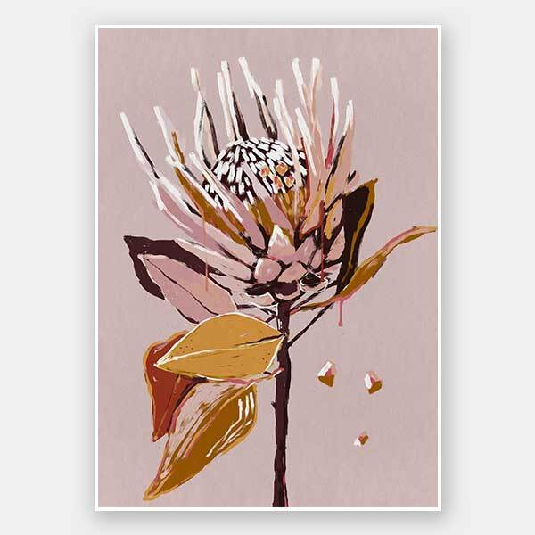 Blush Protea Unframed Art Print - Botanical Wall Decor for Living Room, Bedroom & Office - Perfect for Home & Office Decor