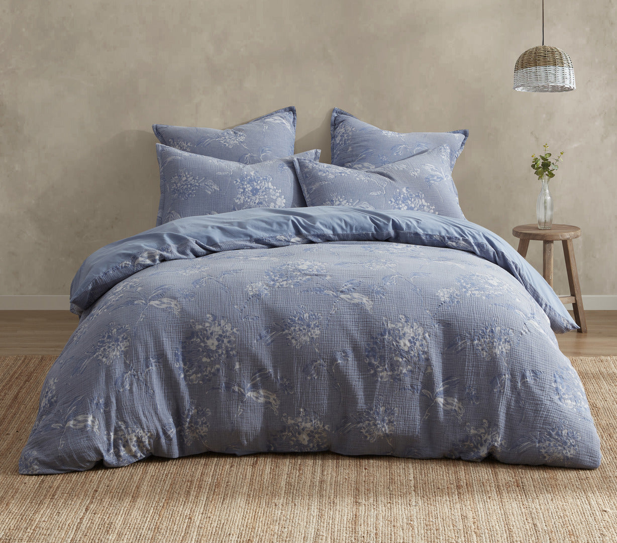 Premium Gigi Cotton Jacquard Comforter Set - Queen Size Blue Bedding for Luxury Comfort | Perfect for Master Bedroom, Guest Room & Cozy Home Decor