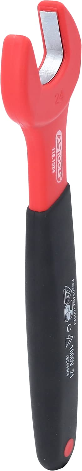 KS Tools 118.1524 24mm Insulated Open-End Spanner Wrench - Professional Electrical Work & Automotive Repair Tool for Safe Maintenance