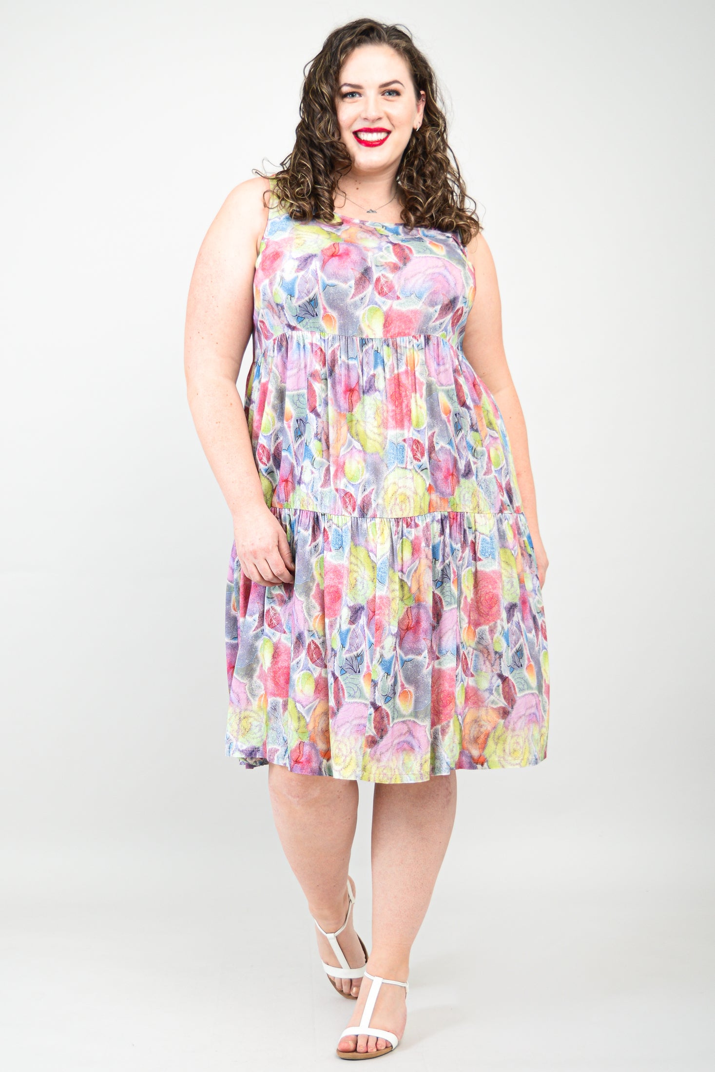 Juni Dress in Rosebud Print - Linen Bamboo Blend for Women | Perfect for Summer Outfits, Beach Vacations & Casual Wear