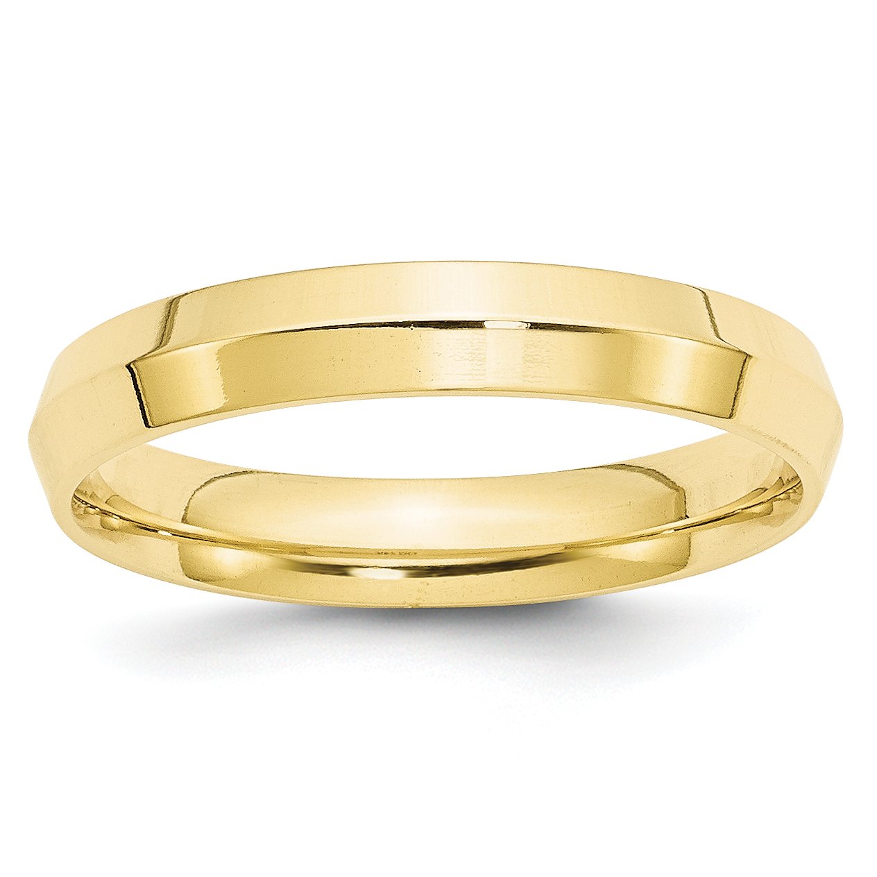 10K Solid Yellow Gold 4mm Comfort Fit Knife Edge Wedding Band Ring for Men - Perfect for Engagement, Anniversary & Everyday Wear