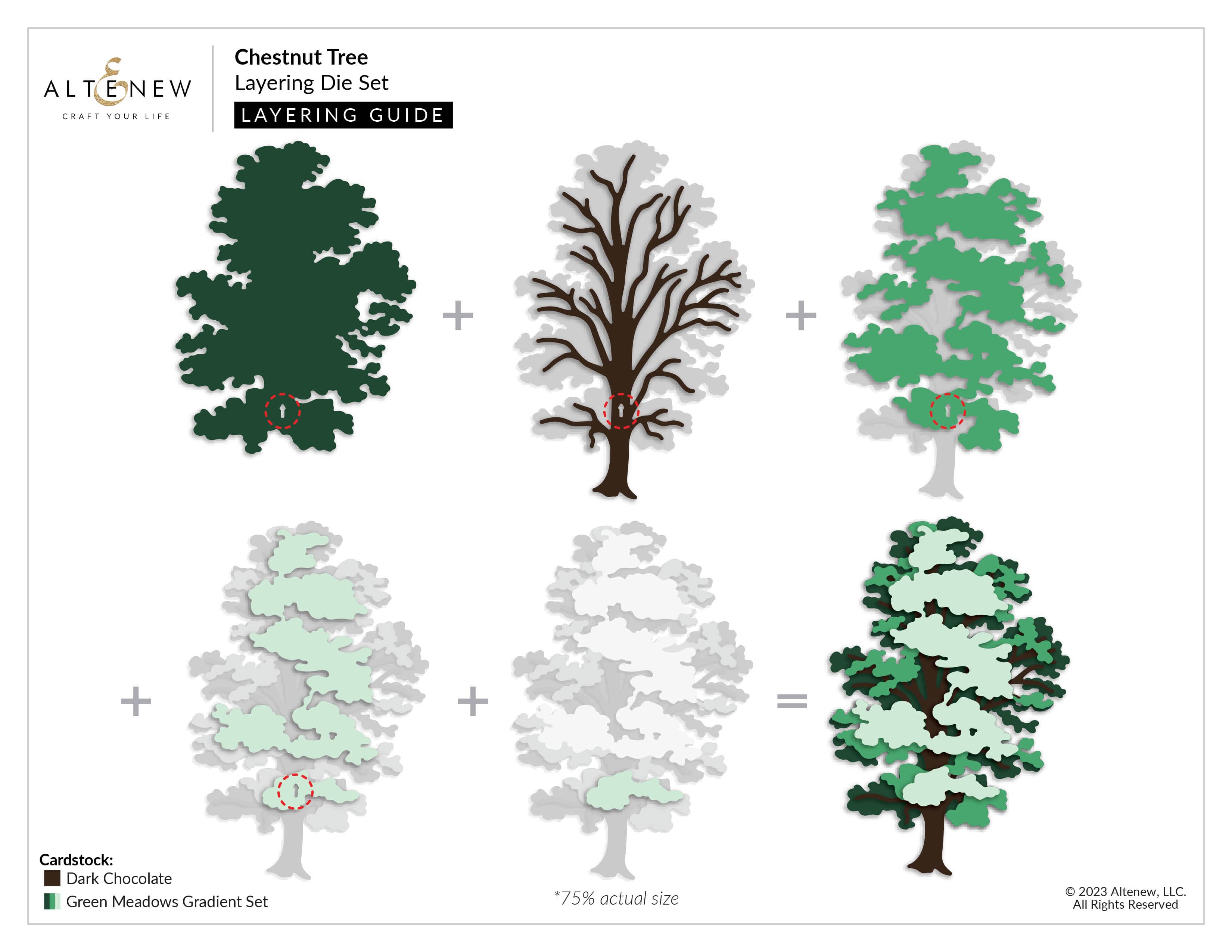 Layering Die Set for Chestnut Tree - Perfect for DIY Scrapbooking, Card Making, and Paper Crafts