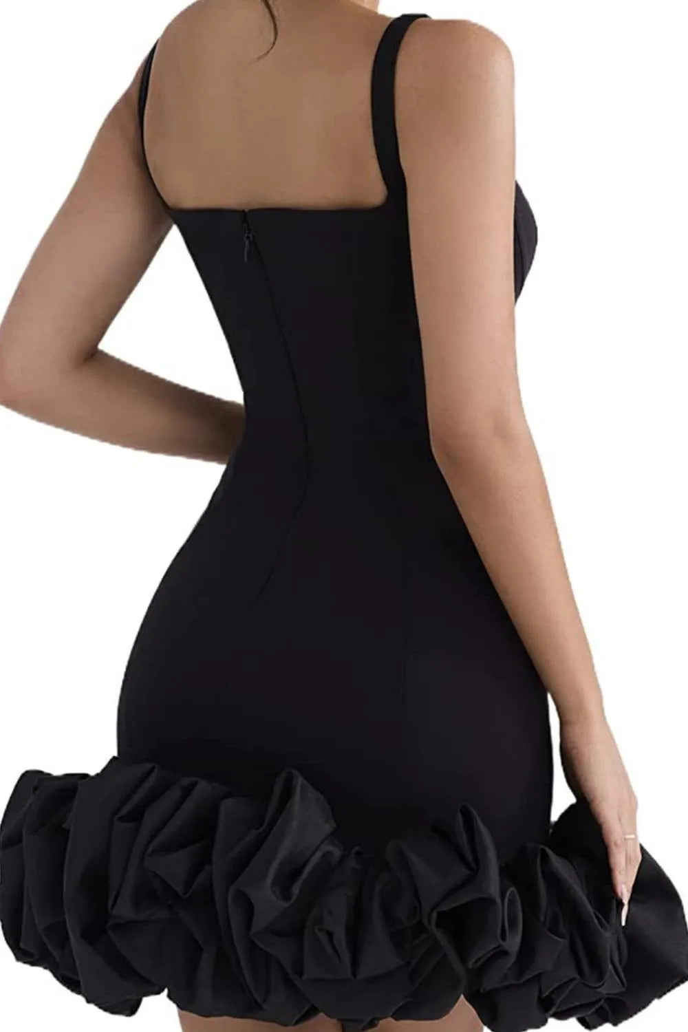 Elegant Ruched Square Neck Sleeveless Mini Dress for Women - Perfect for Summer Parties, Date Nights & Cocktail Events