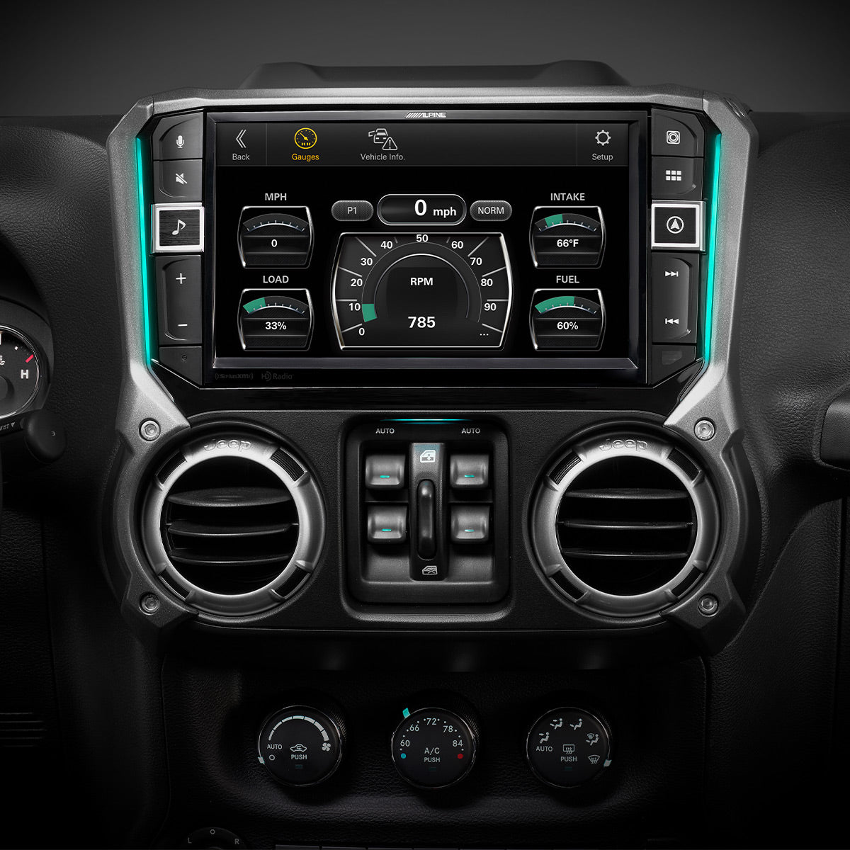 Alpine i509 WRA JK 9 Weatherproof Car Stereo for 2011-2018 Jeep Wrangler - Touchscreen Media Receiver with Bluetooth, HD Radio & Apple CarPlay - Perfect for Off-Road Adventures & Daily Commutes