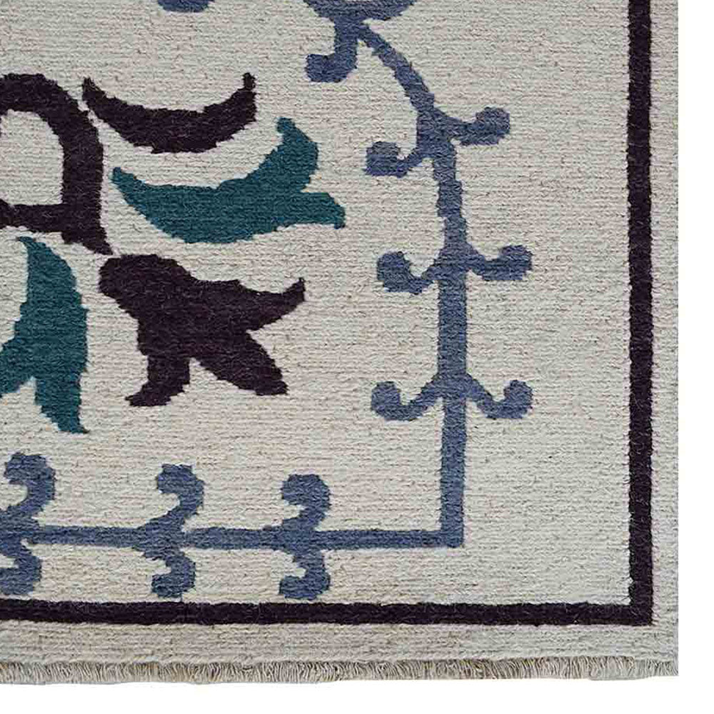 Handmade Heather Wool Area Rug - Soft & Durable Hand-Knotted Carpet for Living Room, Bedroom, or Nursery - Boho Chic Home Decor