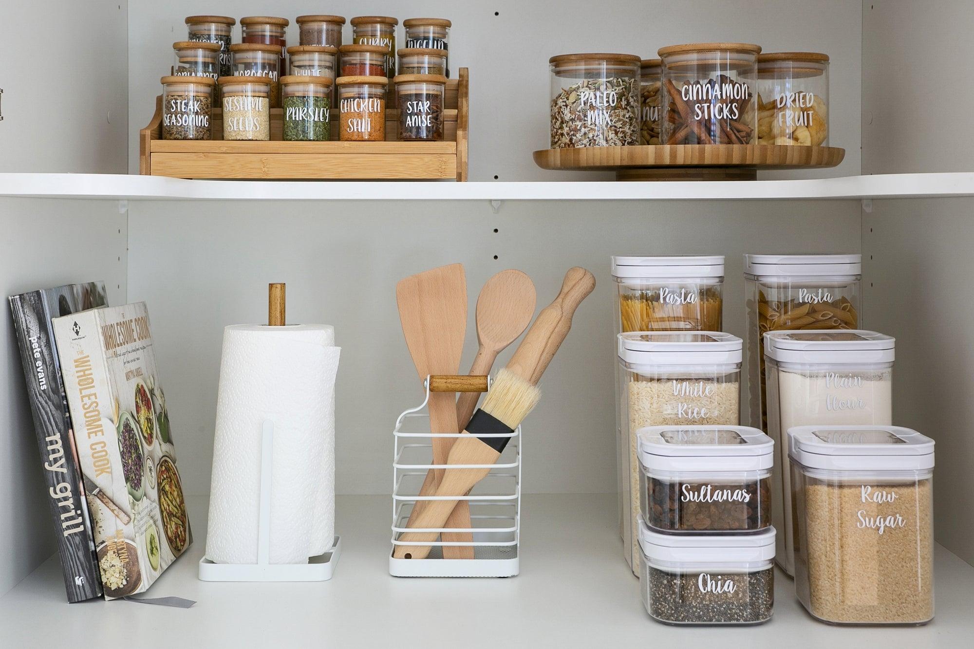 4-Pack White Flip Top Canisters - Airtight Food Storage Containers for Kitchen Pantry Organization | Perfect for Flour, Sugar, Coffee & Dry Goods