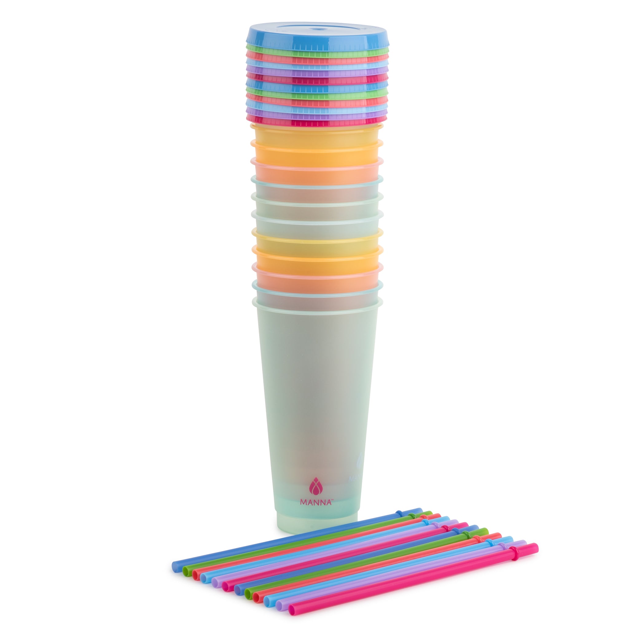24-Piece Color Changing Cup Set with Straws - Fun Summer Drinkware for Kids & Adults - Perfect for Pool Parties, Beach Outings & Backyard BBQs