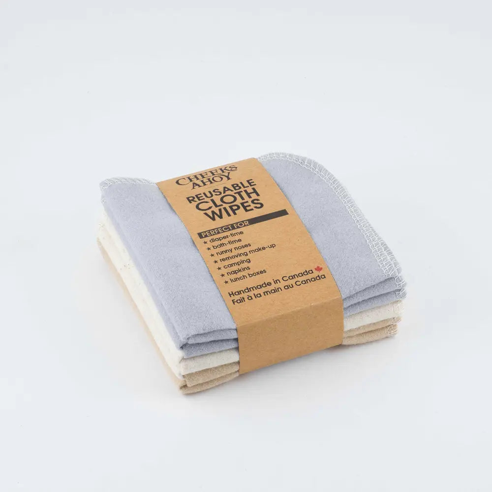 Cheeks Ahoy Reusable Cloth Wipes - 10 Pack | Eco-Friendly Baby Wipes for Sensitive Skin | Perfect for Diaper Changes, Makeup Removal & On-the-Go Cleaning