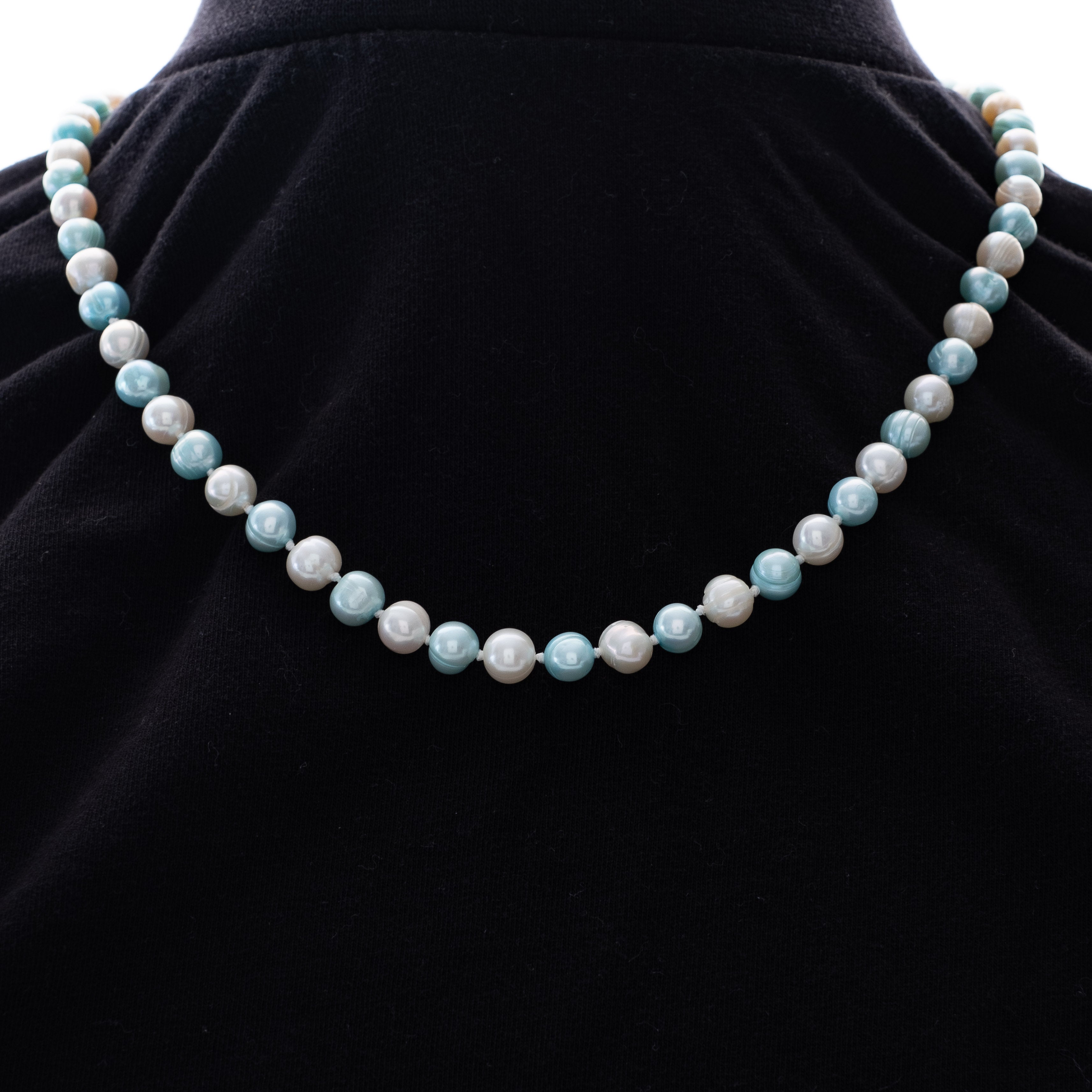 6-7mm Carolina Blue Pearl Strand - Elegant Beaded Necklace for Women | Perfect for Weddings, Parties & Special Occasions