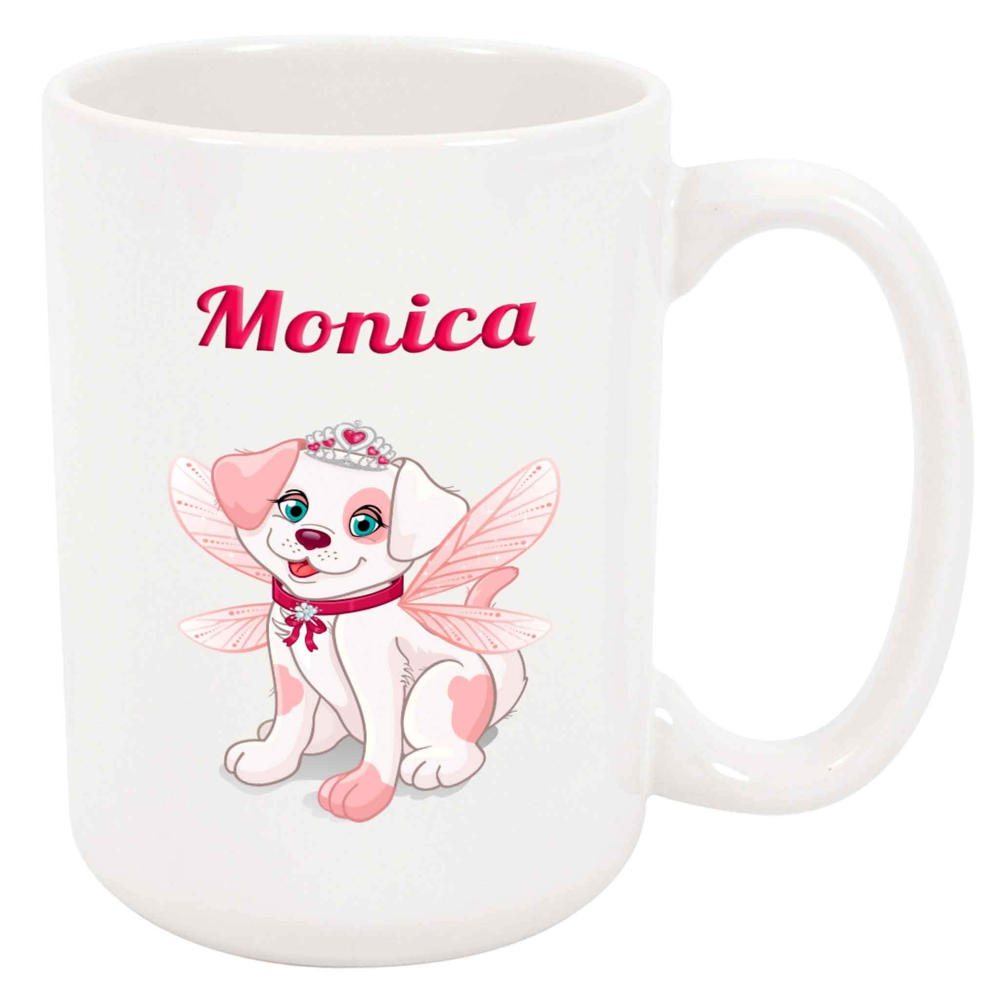 Personalized Ceramic Coffee Mug with Name - Custom Princess Dog Cup for Women & Girls, 11oz Unique Birthday Christmas Holiday Gift for Adults Kids - Perfect for Home Office Use & Gift Giving