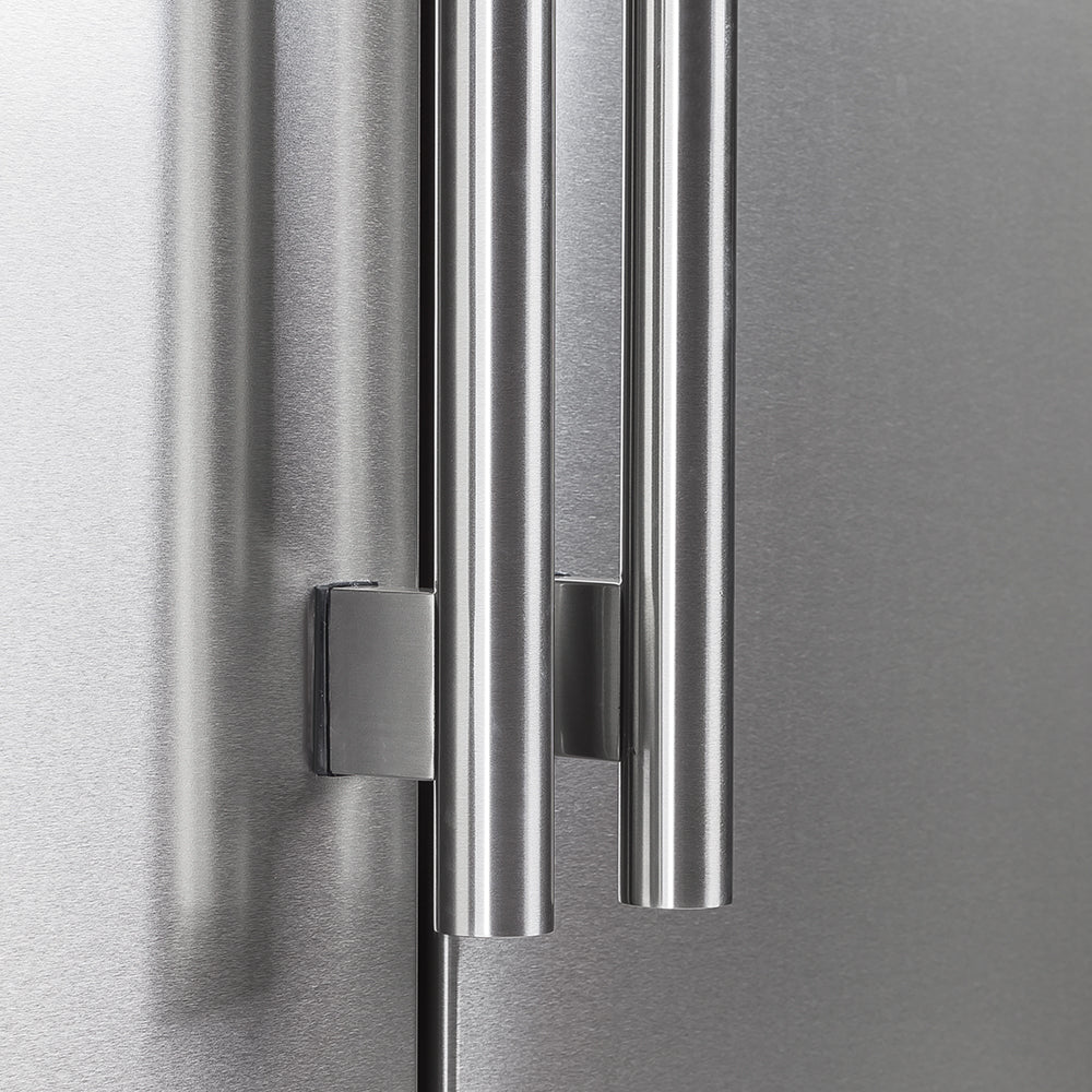 Forno Salerno 33-Inch 15.6 cu ft Counter Depth Side by Side Refrigerator - Stainless Steel (FFRBI1805 33SB) | Perfect for Small Kitchens, Apartments & Open Floor Plans