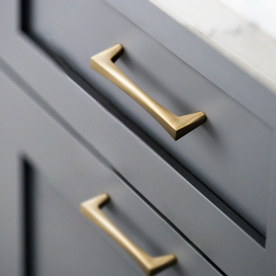 10 Pack Brushed Gold Cabinet Pulls - 3.75