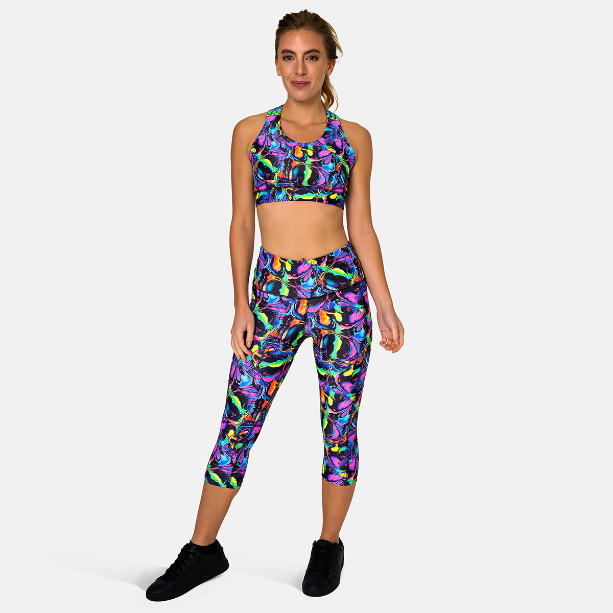 Liquid Glow Capri Pants - High Waisted Yoga Pants for Women, Seamless Workout Leggings with Pockets - Perfect for Yoga, Running, Gym & Lounge Wear