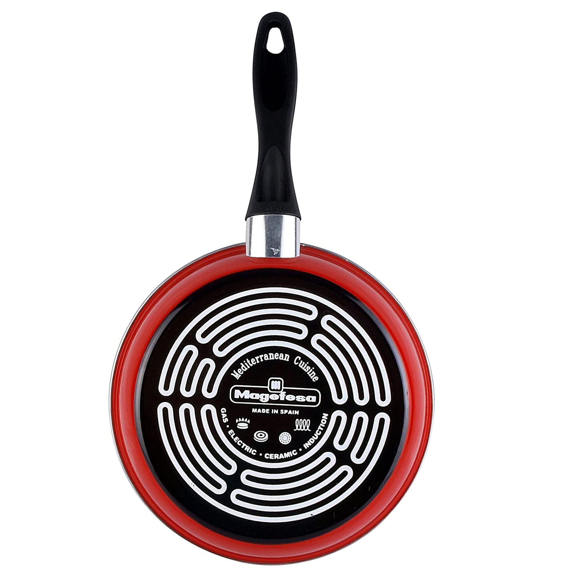 Magefesa K2 Red 20cm Non-Stick Frying Pan - Vitrified Steel Construction, Stone Effect Coating, Induction Compatible, Energy Efficient - Perfect for Sautéing, Frying & Cooking on Gas, Electric & Induction Stoves
