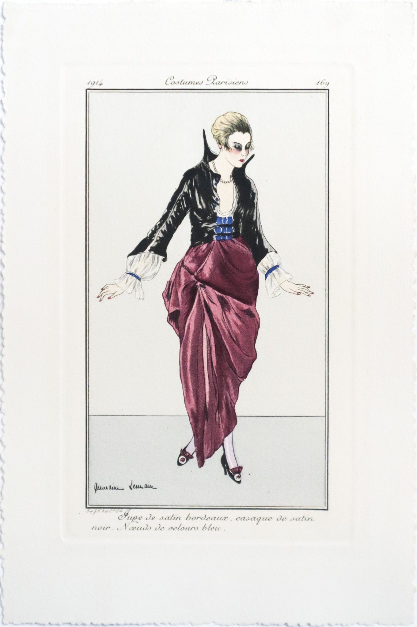 1914 Original French Art Deco Poster - Costumes Parisiens Journal des Dames et de la Mode | Vintage Fashion Art Print for Home Decor & Office Wall Art