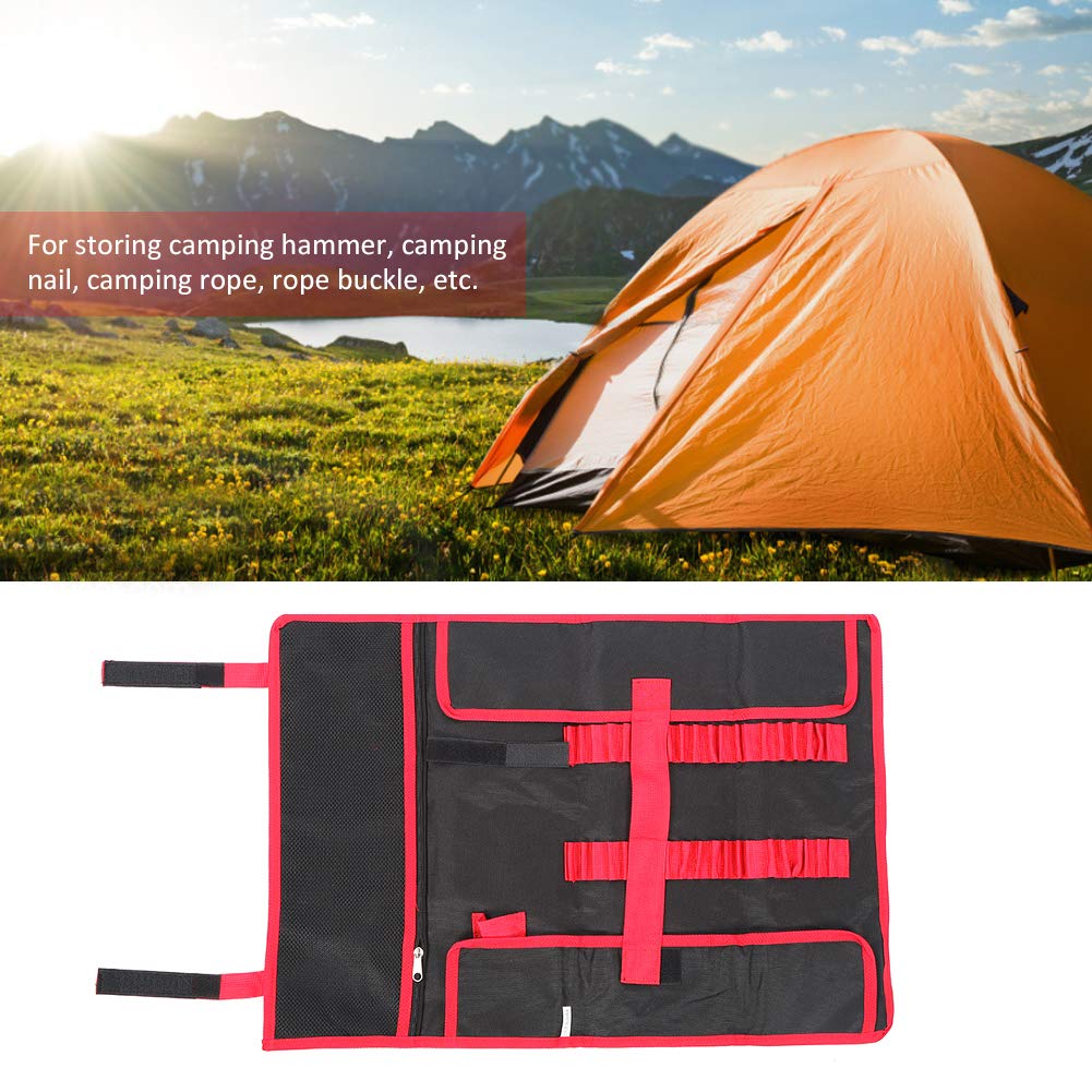 2-Pack Camping Tent Stakes Set with Storage Bag - Durable Oxford Cloth Stake Pouch Includes Rope Buckles & Hammer for Outdoor Adventures | Perfect for Backpacking, Hiking & Beach Camping
