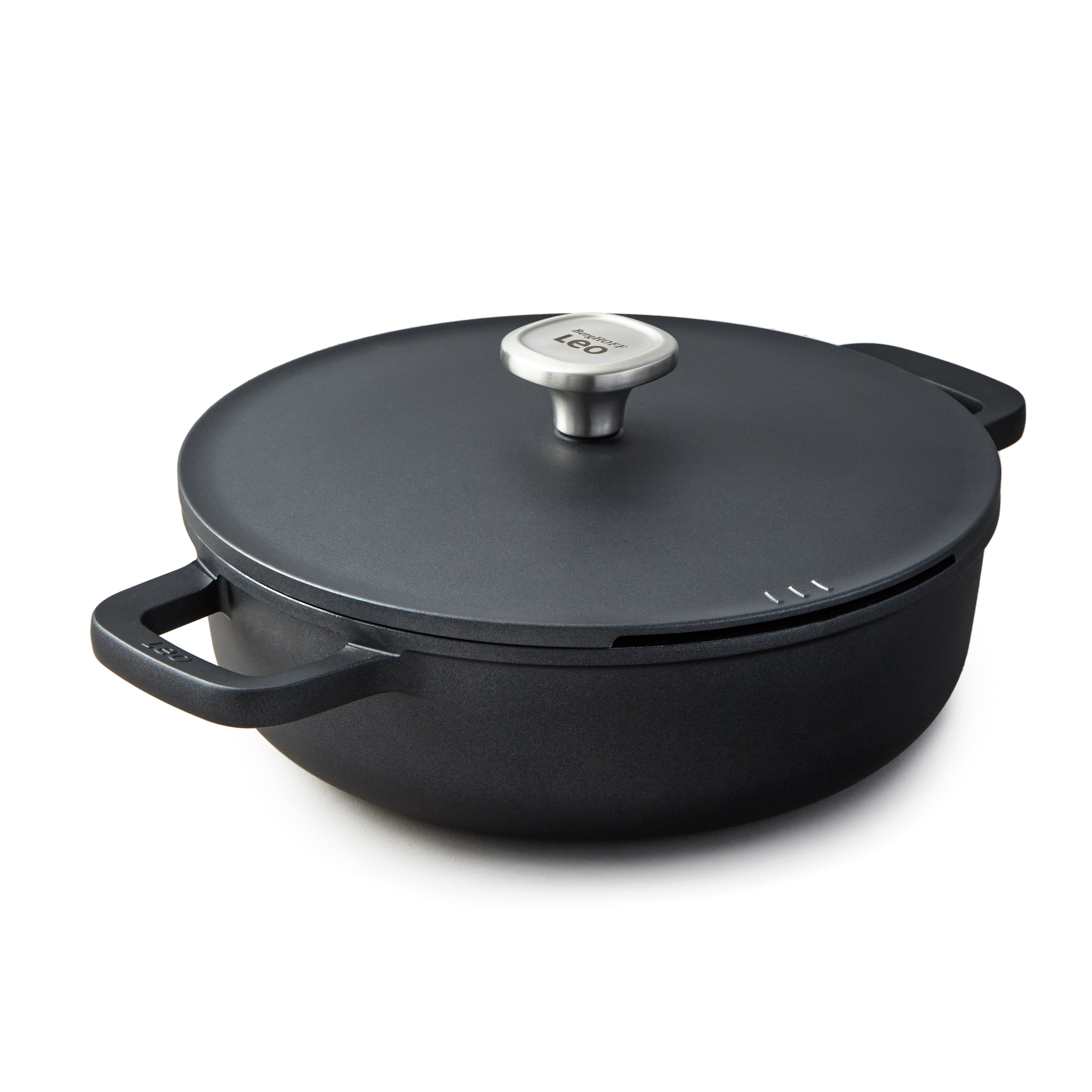 BergHOFF Leo Phantom Nonstick Ceramic 11-Inch Saute Pan 5qt - Eco-Friendly Recycled Aluminum Cookware for Sauteing, Frying & Stir-Frying | Perfect for Gas, Electric & Induction Stovetops