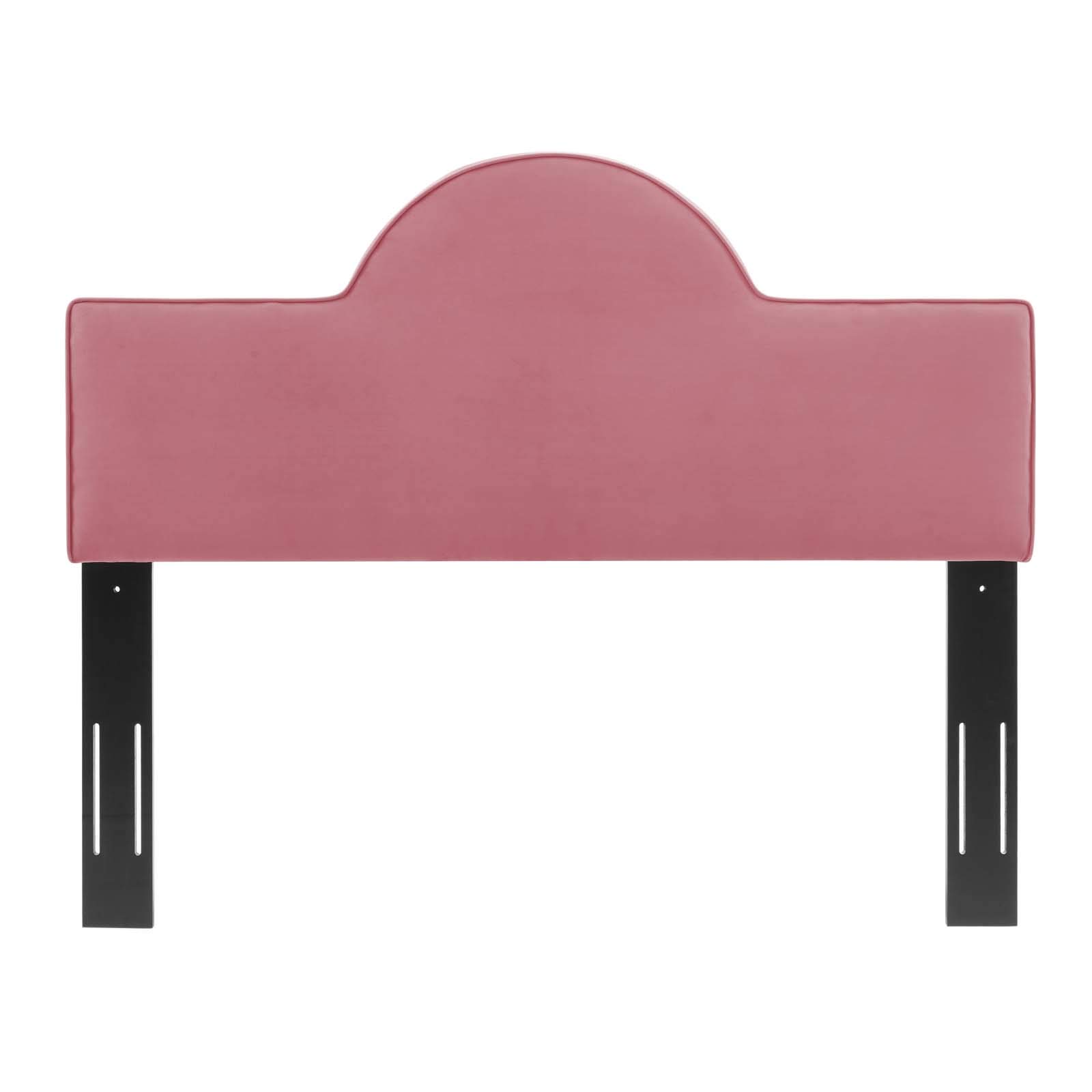 Modway Dawn Performance Velvet Headboard - Twin Size, Dusty Rose Pink - Perfect for Bedroom Decor, Guest Room & Dorm Furniture