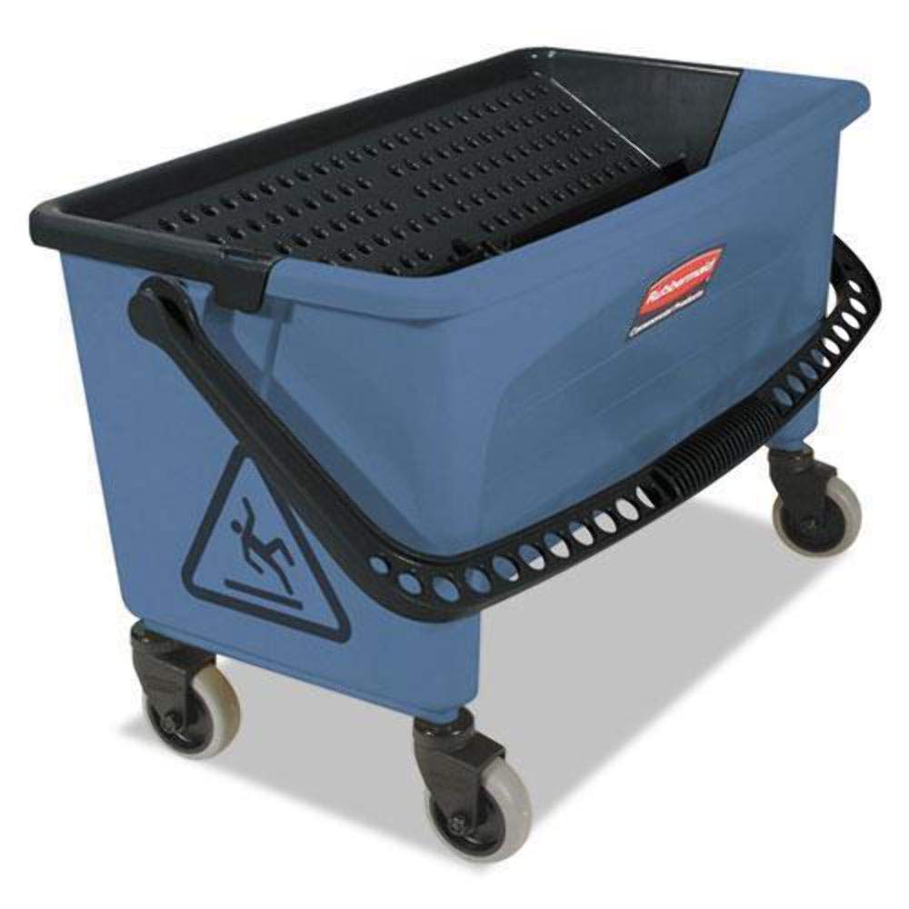 Rubbermaid Commercial Heavy-Duty Mop Bucket with Press Wringer - 26 Inch Blue Cleaning Bucket for Janitorial, Professional & Industrial Use - Perfect for Floors, Warehouses, Hospitals and Schools