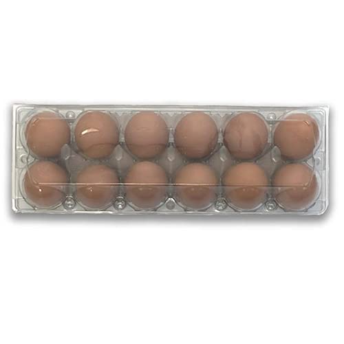 20 Pack Plastic Egg Cartons - 12 Egg Flat Top Ovotherm Containers for Fresh Eggs - Perfect for Farmers Markets, Egg Storage & Shipping