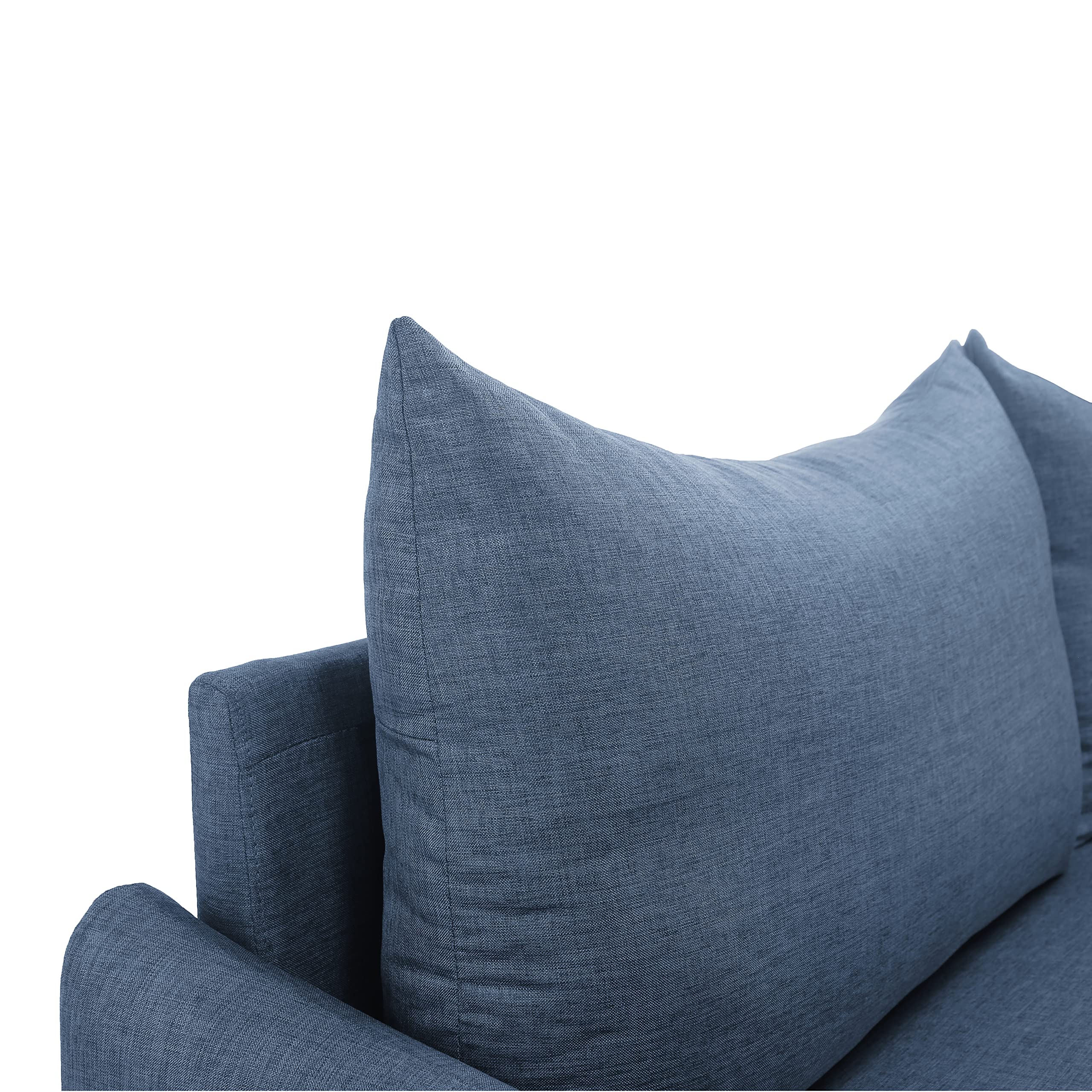Modern Loveseat Sofa with Pillows & Golden Tapered Legs - Navy Blue Polyester Fabric for Living Room, Bedroom & Office - Perfect for Small Spaces, Lounge Chairs & Home Decor