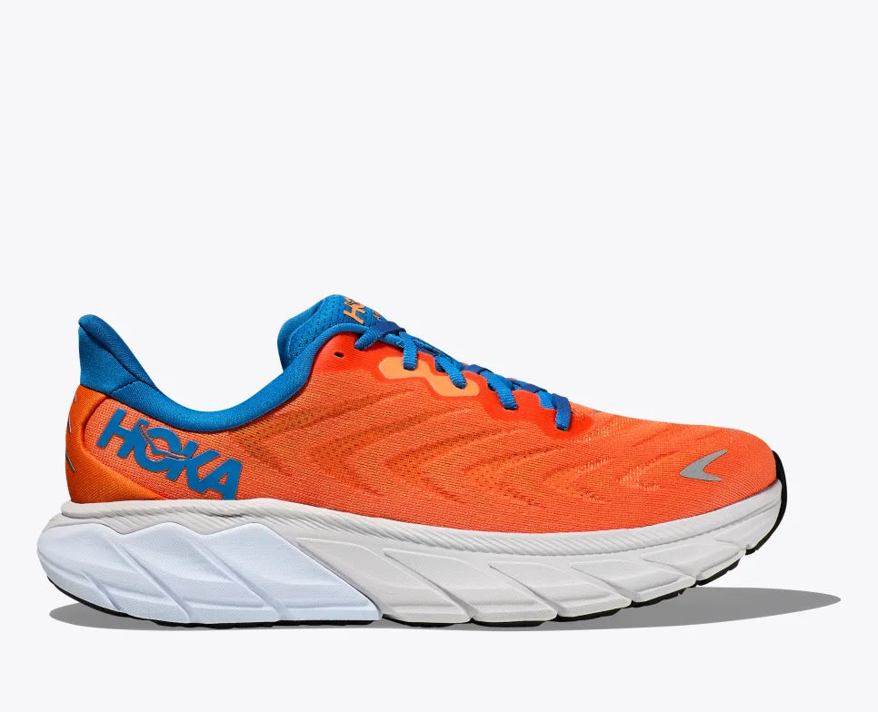 HOKA Arahi 6 Running Shoes for Men - Vibrant Orange/Coastal Sky - Lightweight Stability Sneakers for Road Running, Jogging & Daily Workouts