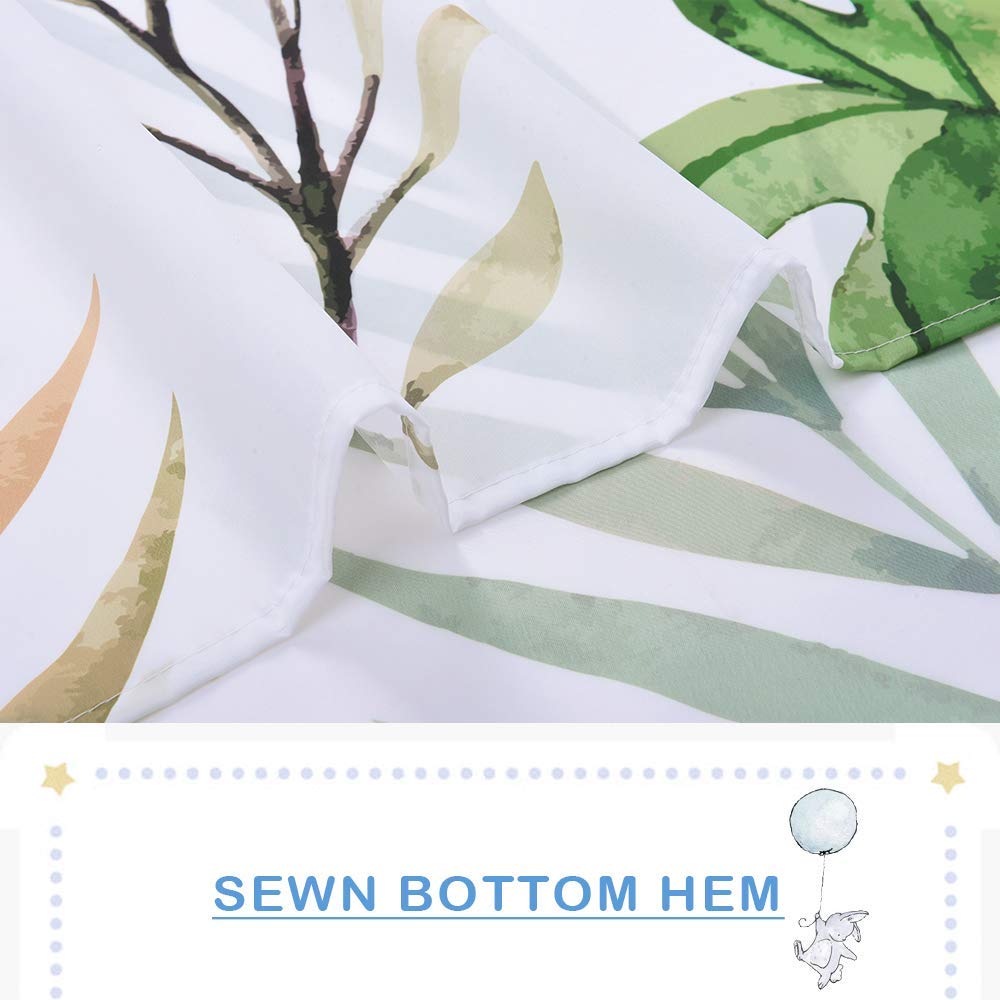 KGORGE Omber Shower Curtain with Leaves & Plants Design - Waterproof Bathroom Decor for Modern & Boho Style Homes | Perfect for Master Bath, Guest Bath & Dorm Rooms