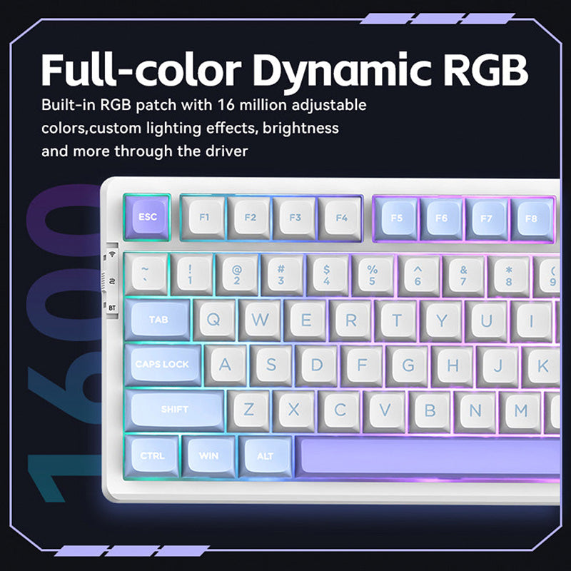 ACGAM VGN V98PRO V2 Wireless Mechanical Keyboard - 2.4G/Bluetooth/USB-C Tri-Mode, Hot-Swappable RGB Backlit for Gaming & Typing - Perfect for Office, Home & Esports