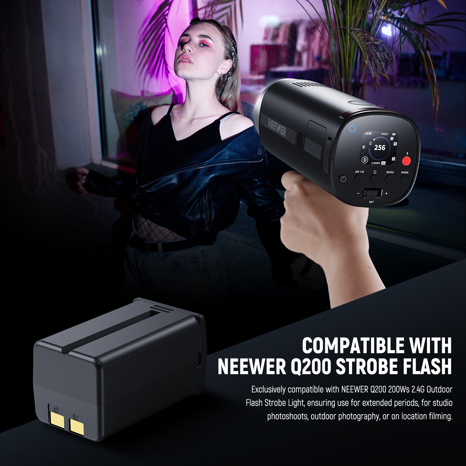 NEEWER NB Q200 14.8V 3200mAh Lithium Ion Replacement Battery for Q200 Camera - Perfect for Outdoor Photography, Vlogging, and Extended Shooting Sessions