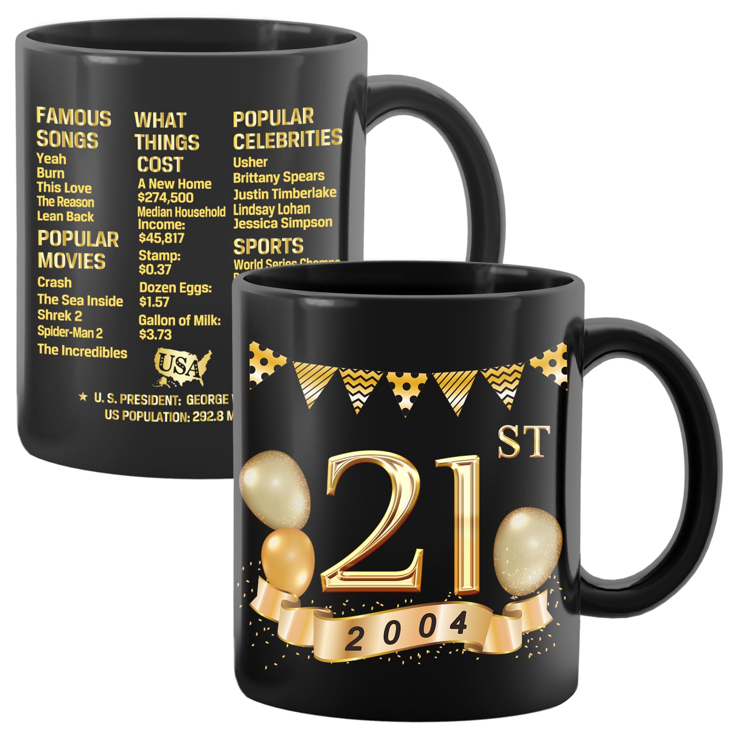 21st Birthday Gifts for Men & Women - Unique 2004 Birthday Present Ideas for 21 Year Olds - Funny Coffee Mug for 21st Birthday Celebration - Perfect for Parties, Graduation Gifts & Milestone Celebrations