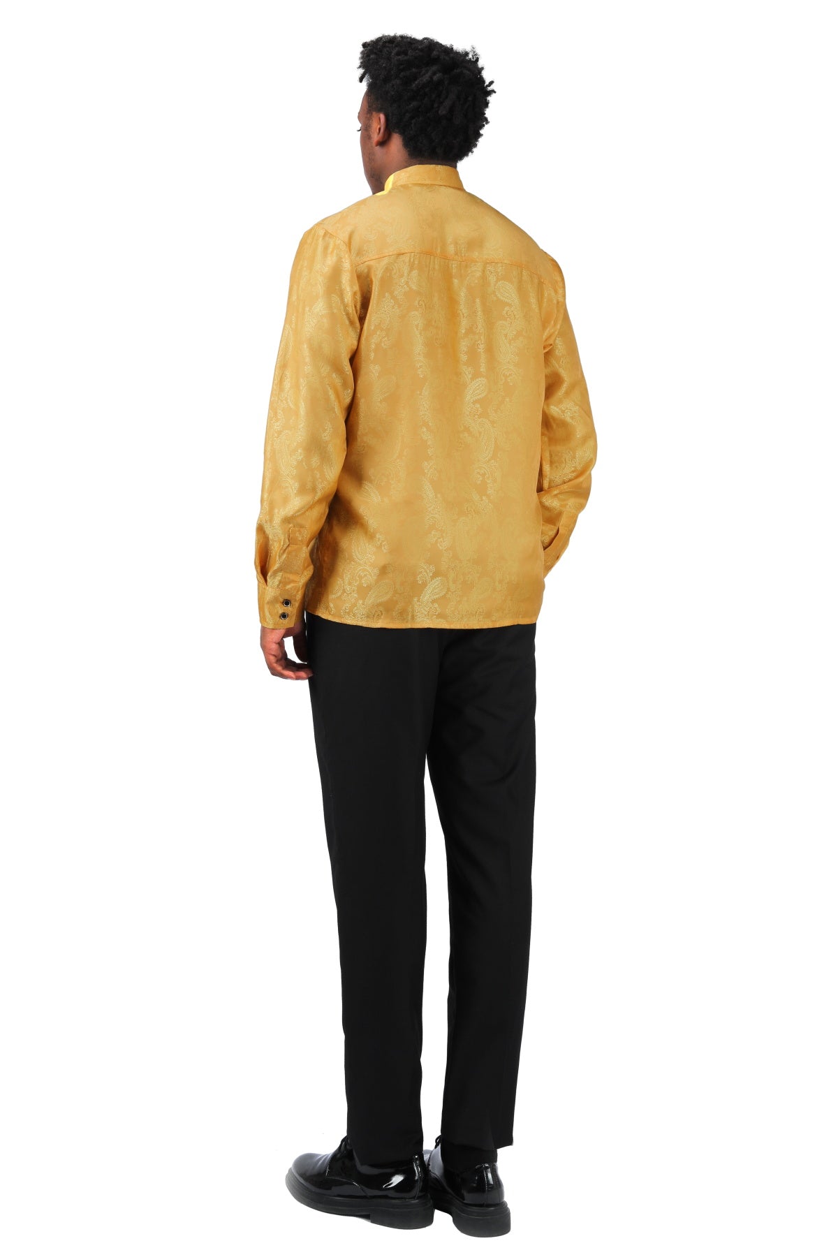 Slim Fit Embroidered Yellow Paisley Shirt for Men - Stylish Casual & Party Wear - Perfect for Date Nights, Office Outings & Summer Vacations