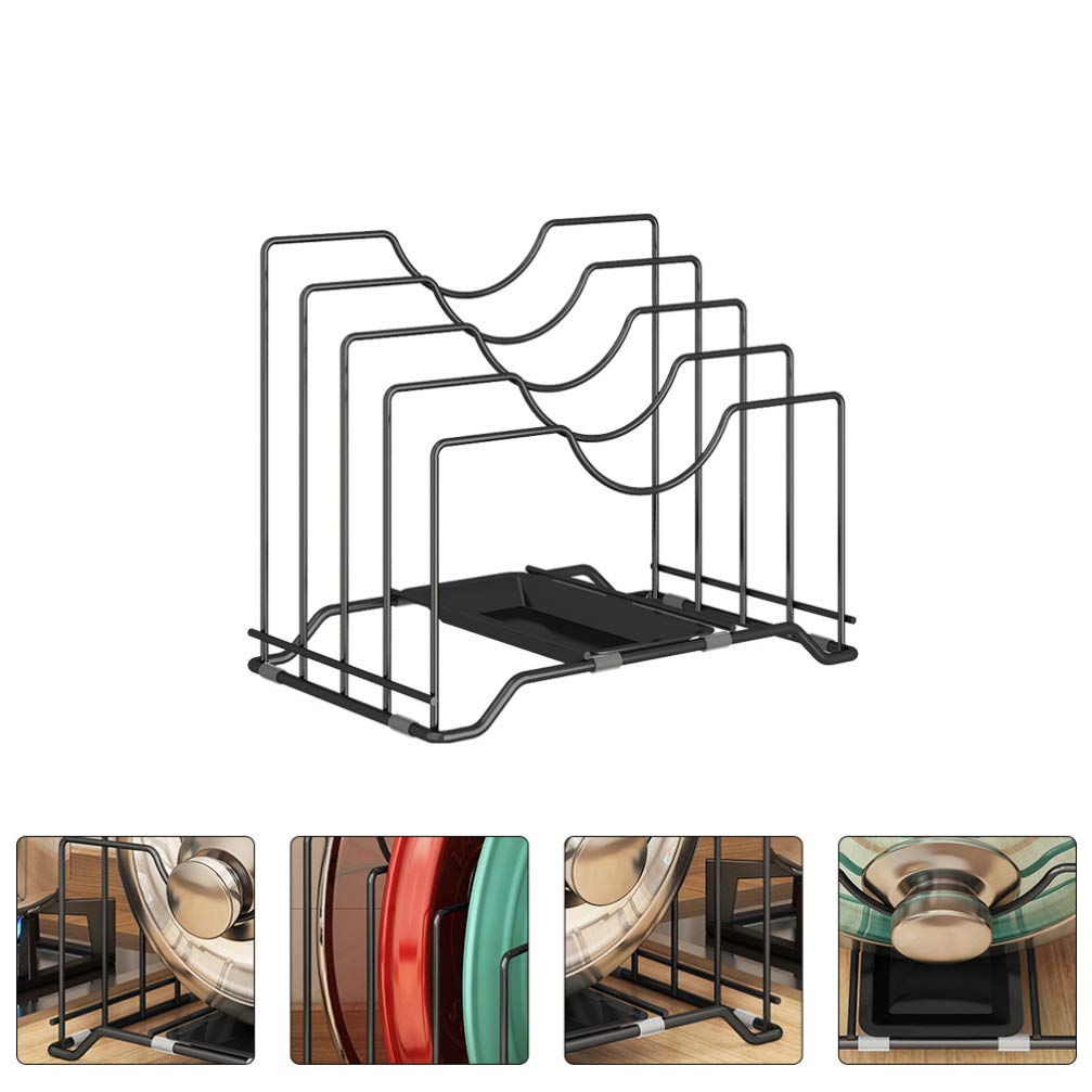 1PC Countertop Lid Holder Storage Rack - Cutting Board & Pot Cover Organizer - Space Saving Kitchen Stand for Pots, Pans & Kitchen Supplies - Perfect for Small Kitchens & Countertop Organization