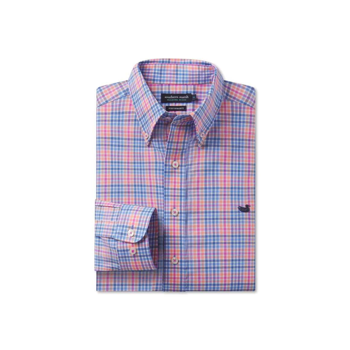 Blount Performance Dress Shirt for Men - Blue & Navy Striped Button Down Oxford - Southern Marsh Premium Work & Office Wear