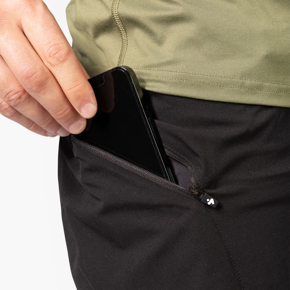 Hunter II Men's Quick-Dry Athletic Shorts - Black - Perfect for Running, Gym & Outdoor Activities